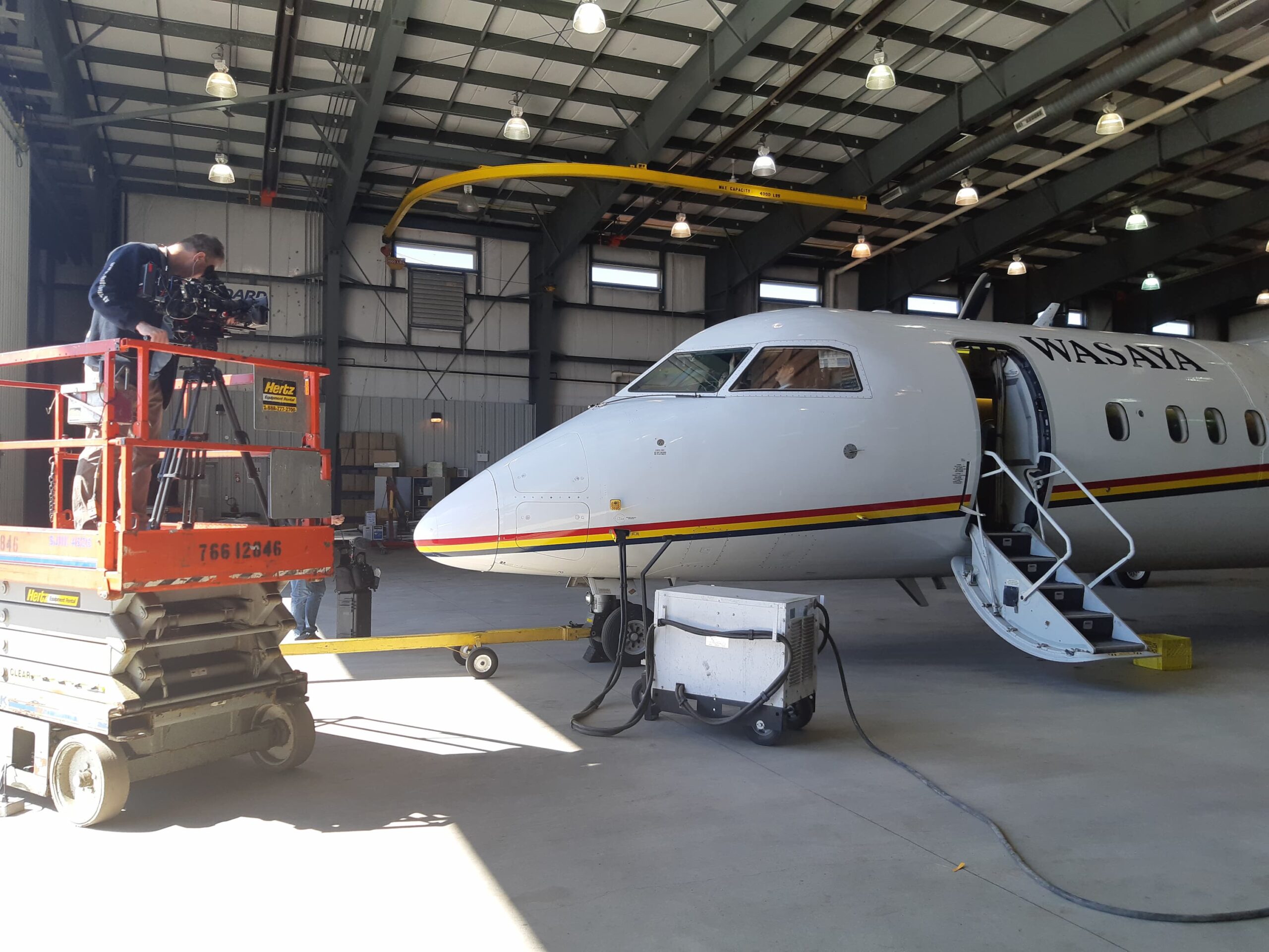 2019-05-07 12.06.37 (1) An airplane jet inside of the hangar.