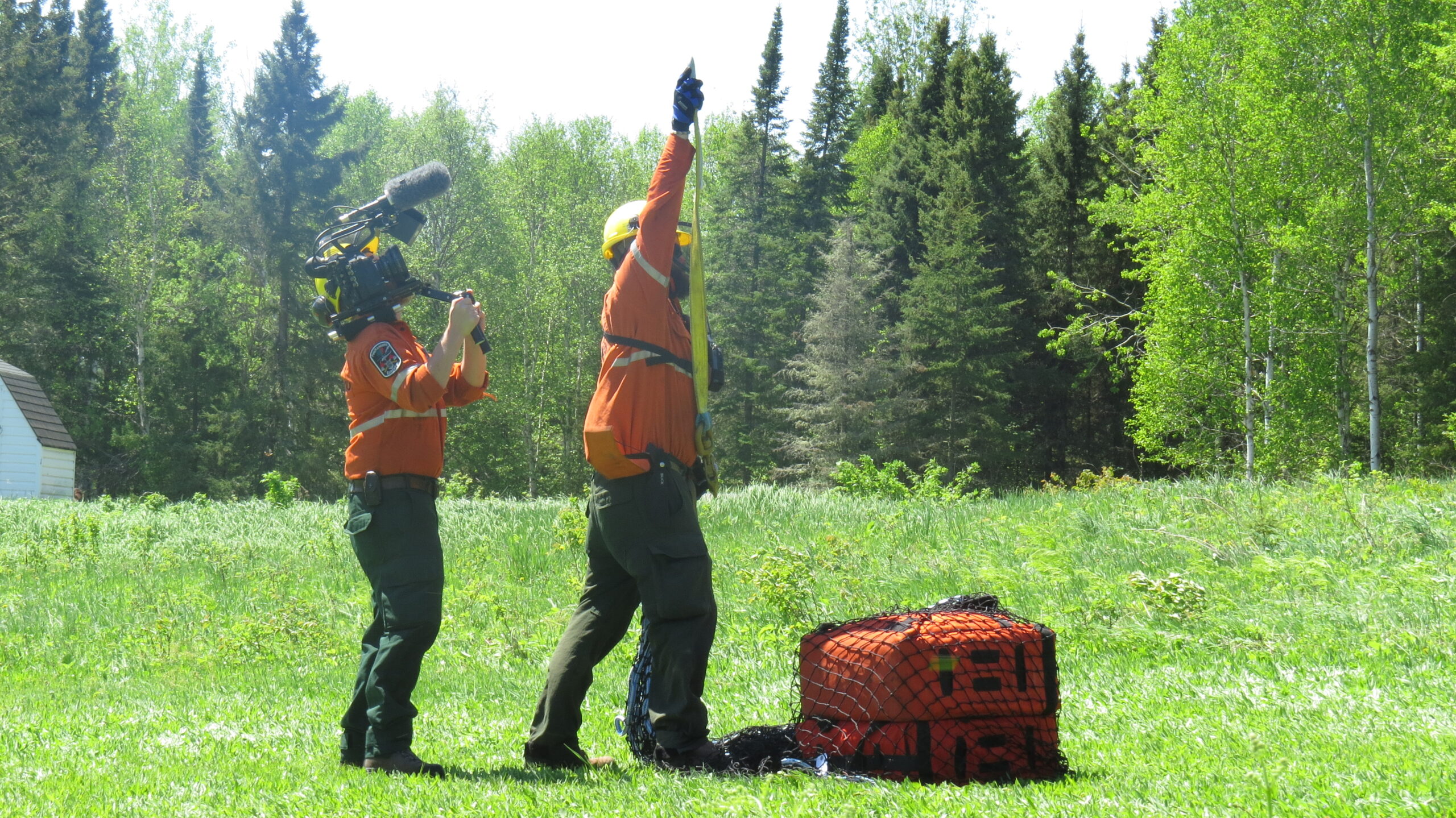 IMG_2370 Camera crew filming at the firefighting training course.
